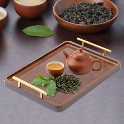 Holz Serviertablett mit Griffen - Snack Platte Kaffeetablett für Party Hochzeit