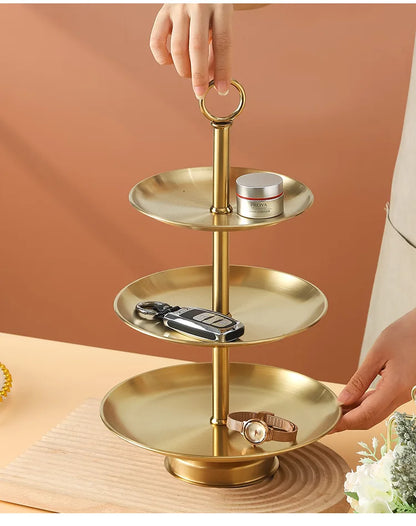 Edelstahl Etagere 3-stöckig Herzform - Afternoon Tea Dessert Kuchenständer