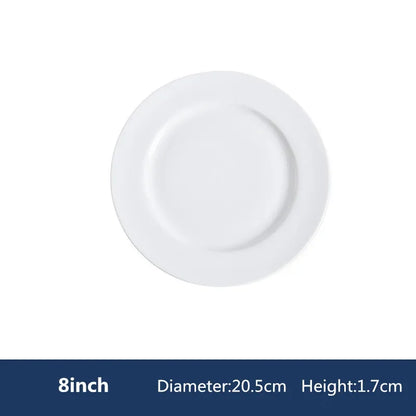 Weißer Porzellanteller Rund - Hotel Restaurant Dinner Dessert Teller