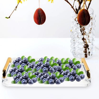 Rechteckiges Tablett Transparent - Kleines Serviertablett für Kaffee Tee Party