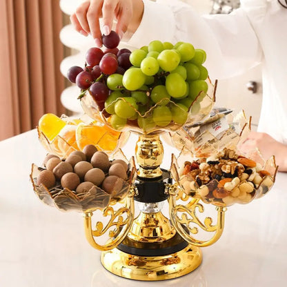 Drehbare Etagere 5-stöckig PET - Luxus Obstschale Snack Dessert Ständer