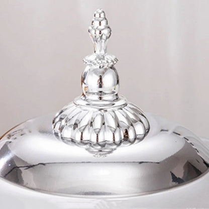 Edelstahl Servierplatte mit Deckel - Retro Europäischer Stil Obstplatte Rund