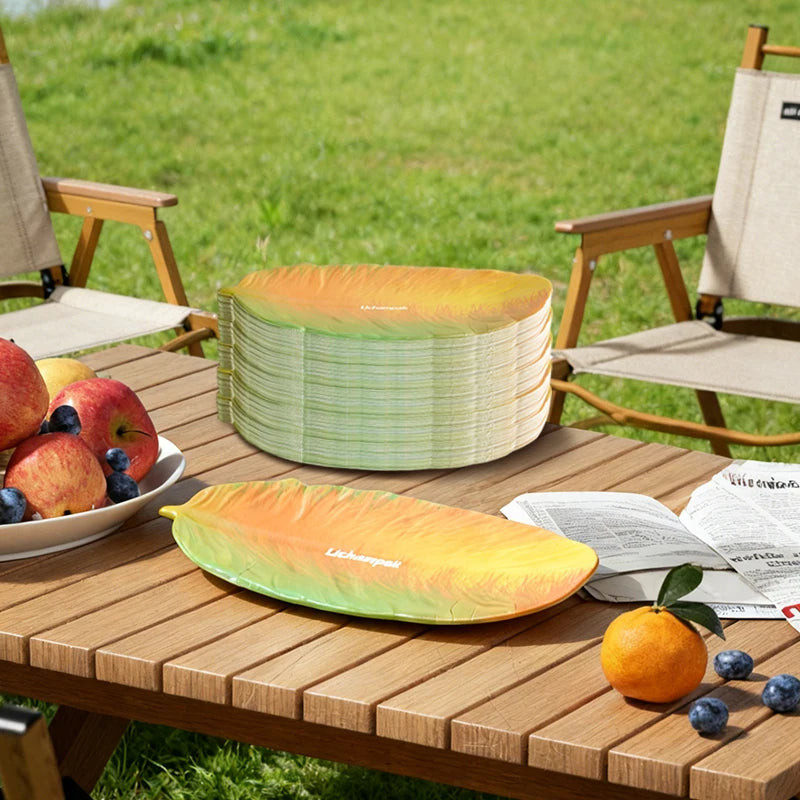 Bananenblatt Pappteller - Tropisches Design Einwegteller Wasserfest
