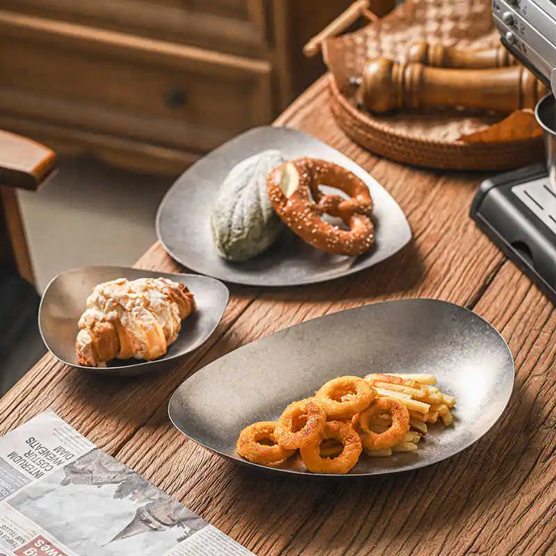 Edelstahl Teller 304 - Vintage Dessert Sushi Restaurant Dinner Geschirr