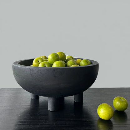 Paulownia Holzteller Wabi-Sabi - Dekorative Obstschale Massivholz