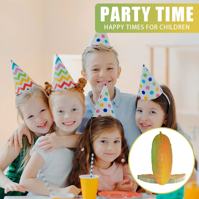 Bananenblatt Pappteller - Tropisches Design Einwegteller Wasserfest