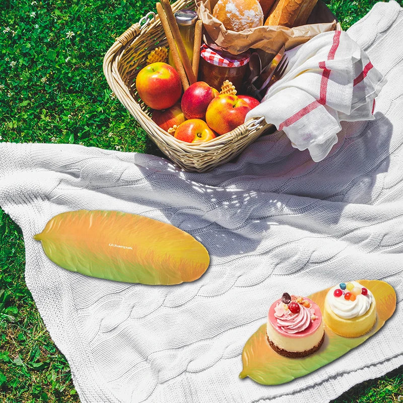 Bananenblatt Pappteller - Tropisches Design Einwegteller Wasserfest