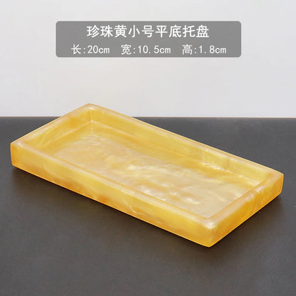 Marmor Harz Aufbewahrungstablett Rechteckig - Bad Schmuck Küche Organizer