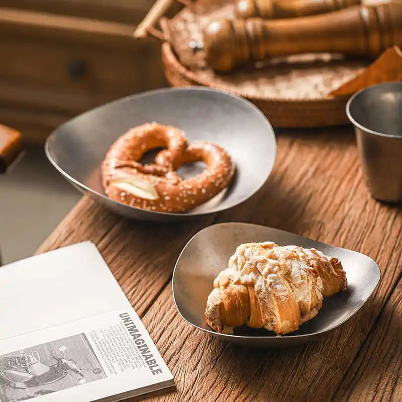 Edelstahl Teller 304 - Vintage Dessert Sushi Restaurant Dinner Geschirr