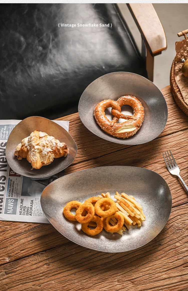 Edelstahl Teller 304 - Vintage Dessert Sushi Restaurant Dinner Geschirr