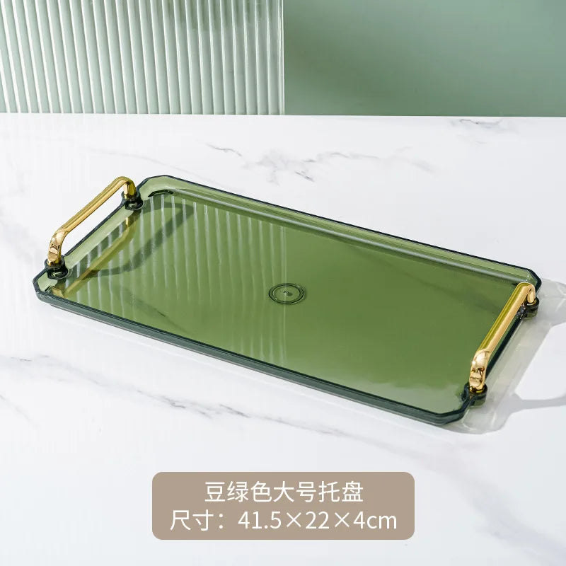 Serviertablett mit Griffen Klein & Groß - Kunststoff für Party Küche Bad Dessert