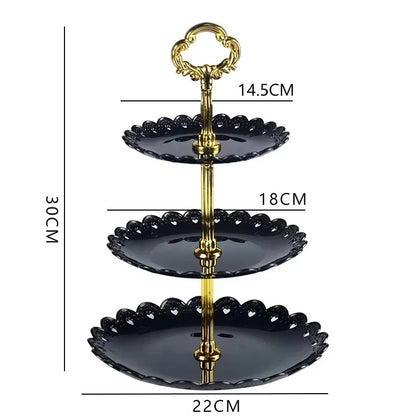 3-stöckige Kuchenetagere - Afternoon Tea Hochzeit Party Blütenform Obstschale