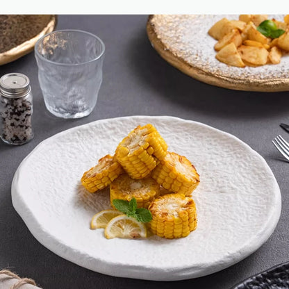 Gemusterter Keramikteller - Steak Pasta Sushi Teller Dessert Dim Sum Geschirr