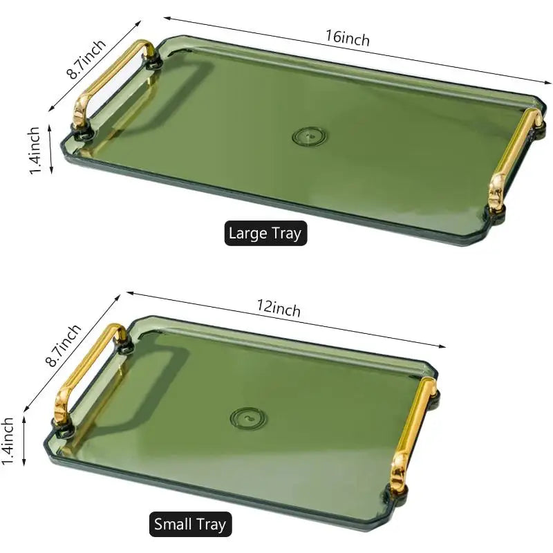 Serviertablett mit Griffen Klein & Groß - Kunststoff für Party Küche Bad Dessert