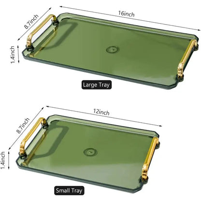 Serviertablett mit Griffen Klein & Groß - Kunststoff für Party Küche Bad Dessert