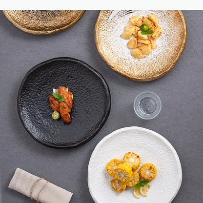 Gemusterter Keramikteller - Steak Pasta Sushi Teller Dessert Dim Sum Geschirr