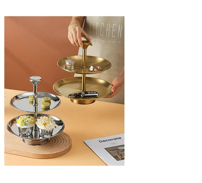 Edelstahl Etagere 3-stöckig Herzform - Afternoon Tea Dessert Kuchenständer