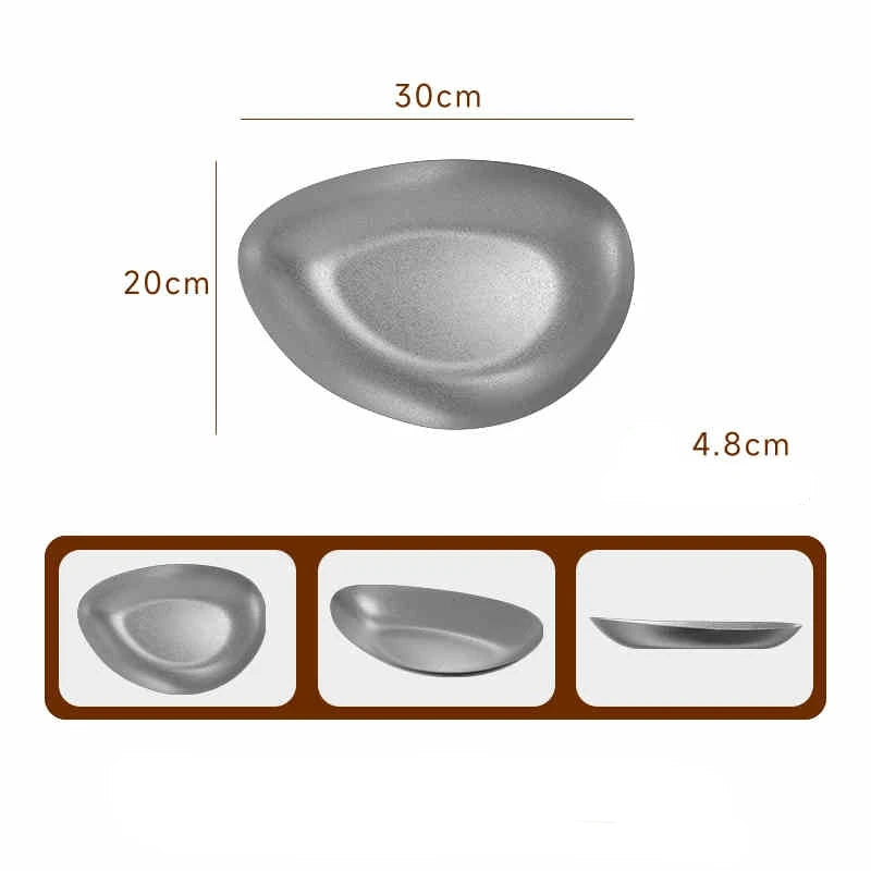 Edelstahl Teller 304 - Vintage Dessert Sushi Restaurant Dinner Geschirr