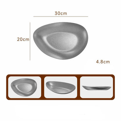 Edelstahl Teller 304 - Vintage Dessert Sushi Restaurant Dinner Geschirr