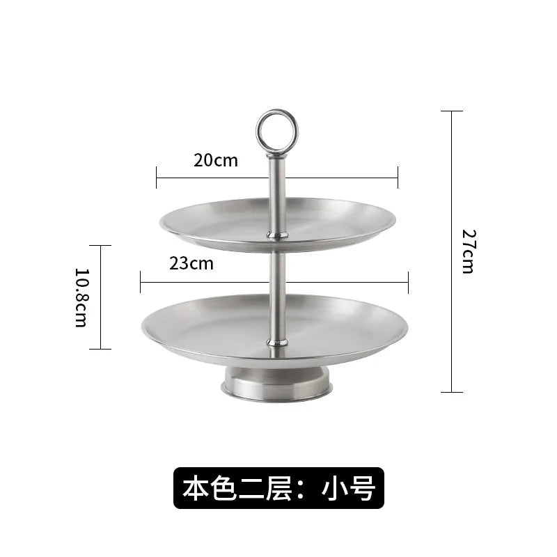 Edelstahl Etagere 3-stöckig Herzform - Afternoon Tea Dessert Kuchenständer