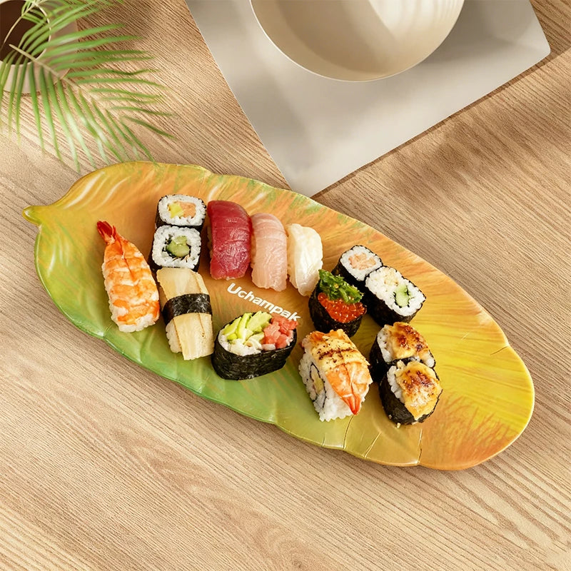 Bananenblatt Pappteller - Tropisches Design Einwegteller Wasserfest