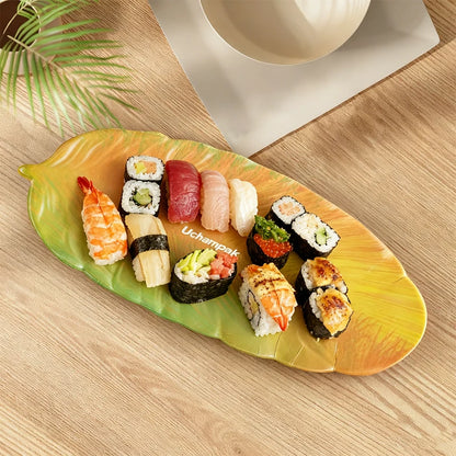 Bananenblatt Pappteller - Tropisches Design Einwegteller Wasserfest