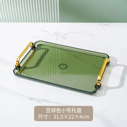 Serviertablett mit Griffen Klein & Groß - Kunststoff für Party Küche Bad Dessert