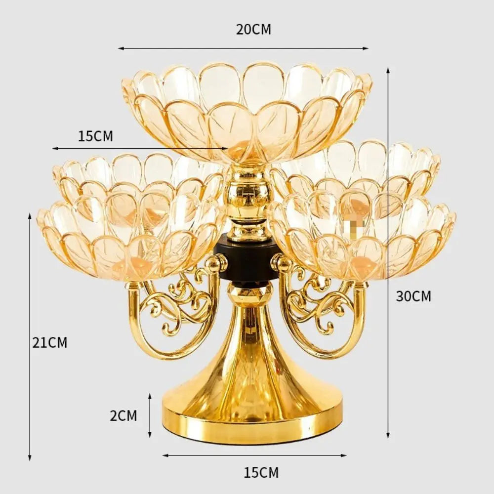 Drehbare Etagere 5-stöckig PET - Luxus Obstschale Snack Dessert Ständer