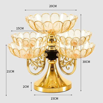 Drehbare Etagere 5-stöckig PET - Luxus Obstschale Snack Dessert Ständer