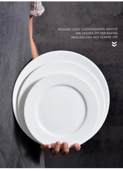 Weißer Porzellanteller Rund - Hotel Restaurant Dinner Dessert Teller
