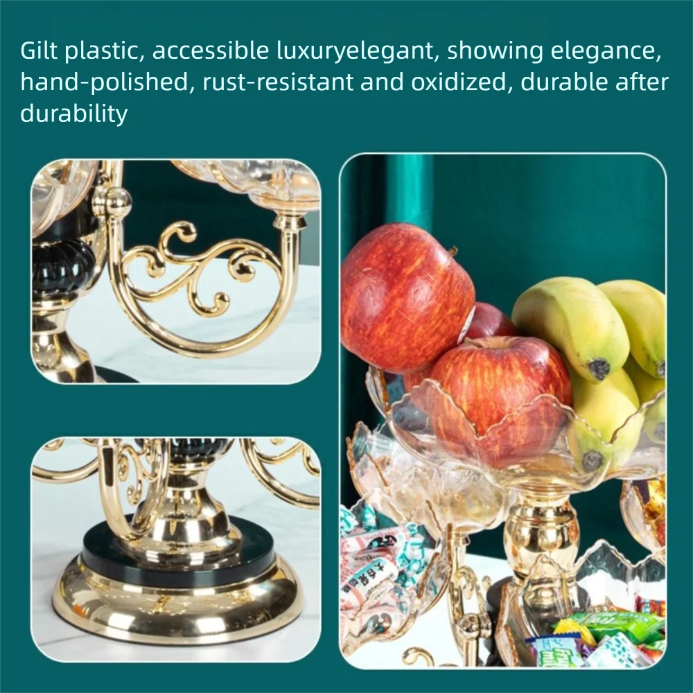 Drehbare Etagere 5-stöckig PET - Luxus Obstschale Snack Dessert Ständer