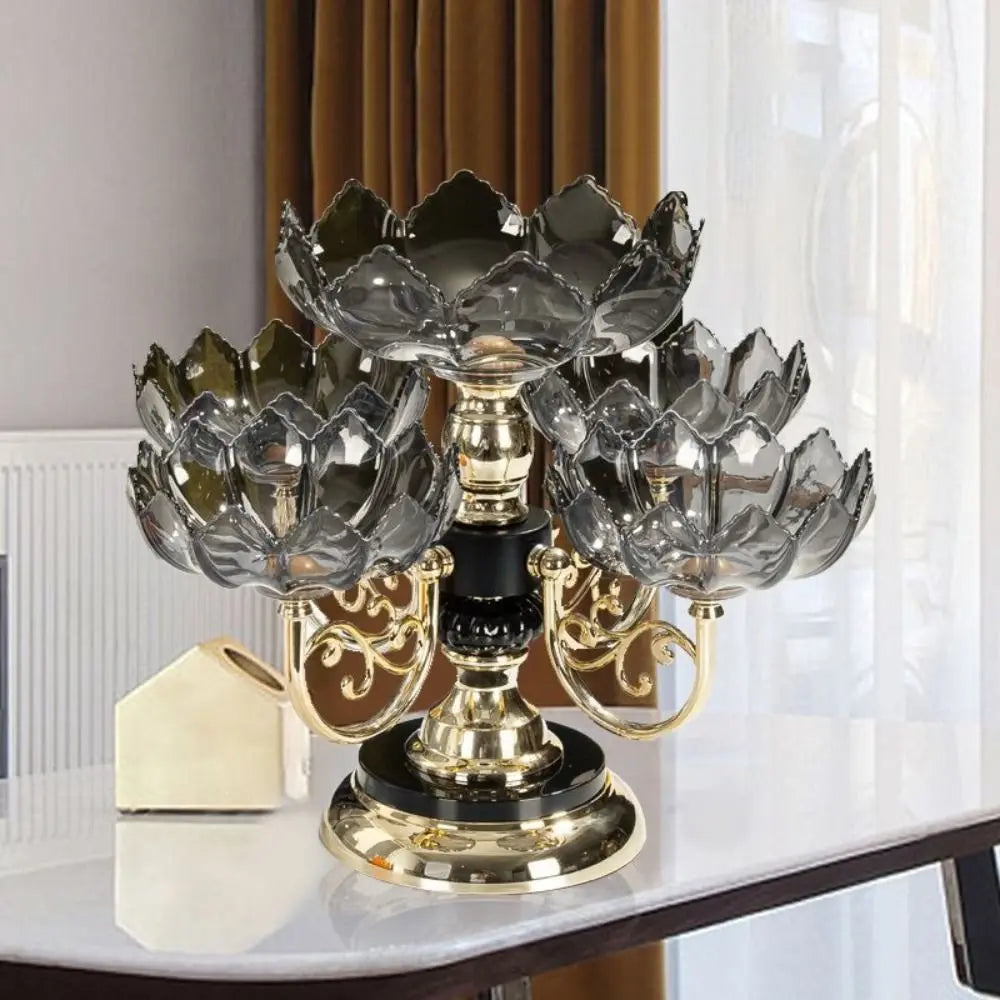 Drehbare Etagere 5-stöckig PET - Luxus Obstschale Snack Dessert Ständer