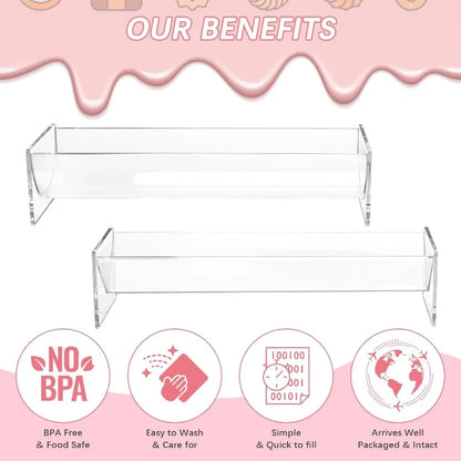 Acryl Serviertablett Rechteckig Transparent - Kuchenbox Tortenplatte mit Deckel