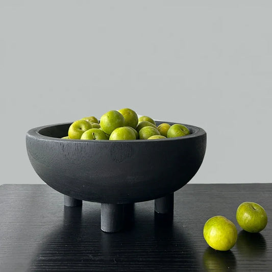 Paulownia Holzteller Wabi-Sabi - Dekorative Obstschale Massivholz