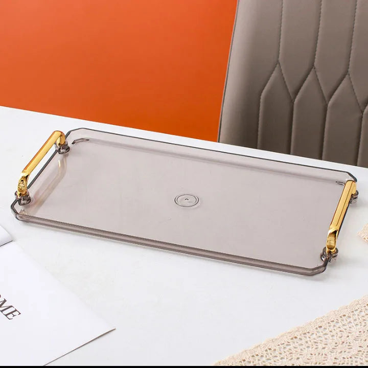 Serviertablett mit Griffen Klein & Groß - Kunststoff für Party Küche Bad Dessert