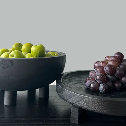 Paulownia Holzteller Wabi-Sabi - Dekorative Obstschale Massivholz