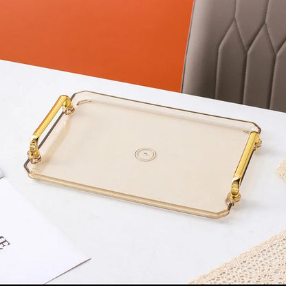 Serviertablett mit Griffen Klein & Groß - Kunststoff für Party Küche Bad Dessert