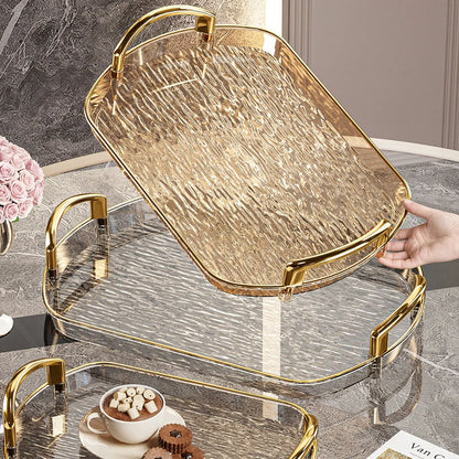 Transparentes Kunststoff Serviertablett mit Griffen - Vielseitig für Essen Tee