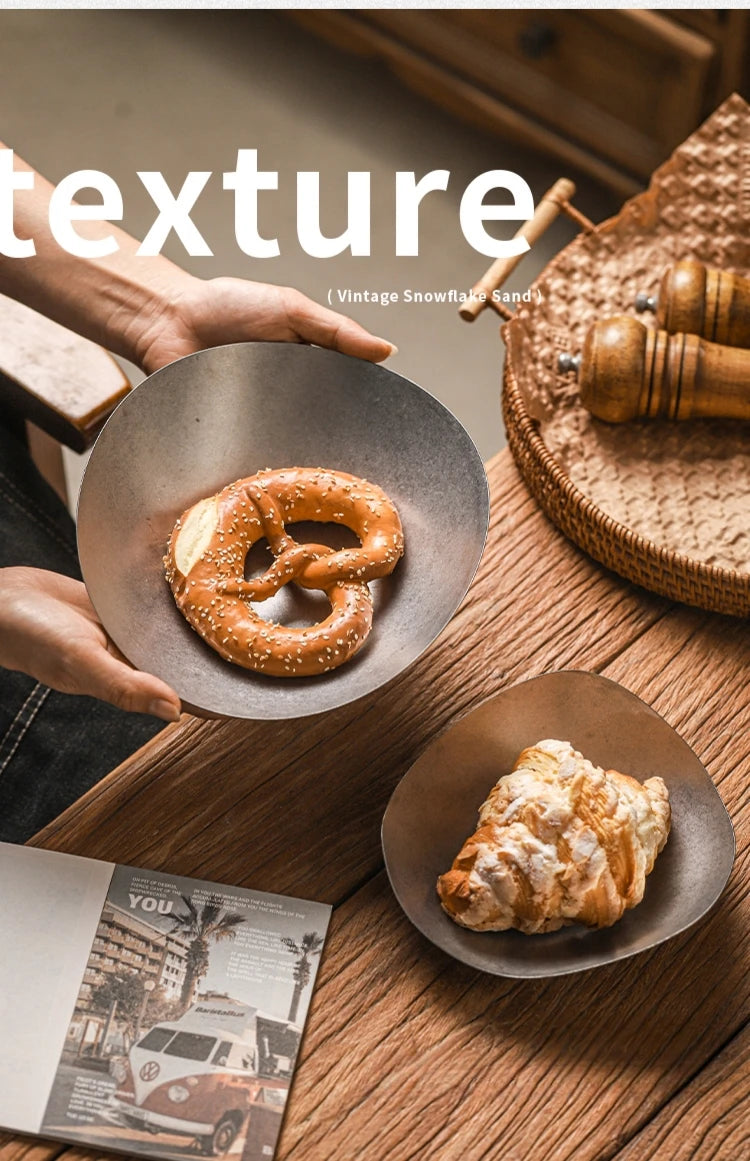 Edelstahl Teller 304 - Vintage Dessert Sushi Restaurant Dinner Geschirr