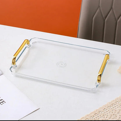 Serviertablett mit Griffen Klein & Groß - Kunststoff für Party Küche Bad Dessert