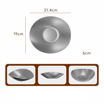 Edelstahl Teller 304 - Vintage Dessert Sushi Restaurant Dinner Geschirr