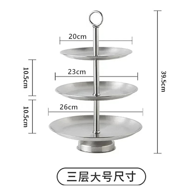 Edelstahl Etagere 3-stöckig Herzform - Afternoon Tea Dessert Kuchenständer