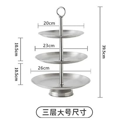 Edelstahl Etagere 3-stöckig Herzform - Afternoon Tea Dessert Kuchenständer
